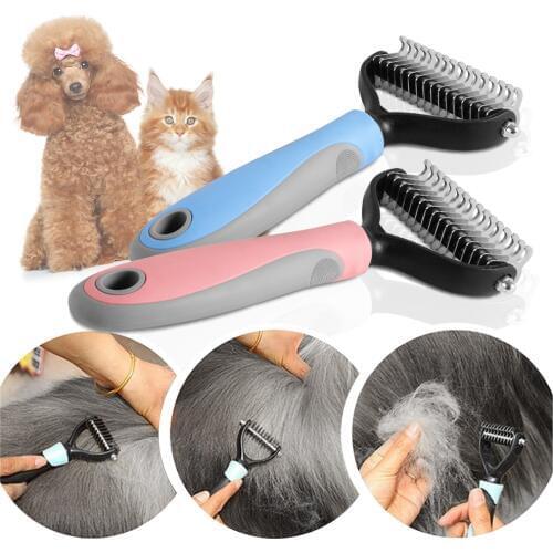 Pet Hair Shedding Combs Dog Cat Brush Grooming Tool Hair Removal Comb For Matted Long Hair Dogs Cats