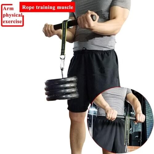 Gym Fitness Biceps Forearm Trainer Arm Triceps Blaster Wrist Roller Power Weight Lifting Rope Gripper Strengthener Equipment