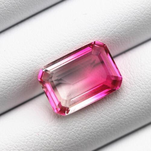 Octagon step cut composite stone bicolored tourmaline ornamental stones for rings bracelets mosaic DIY making faceted jewelry