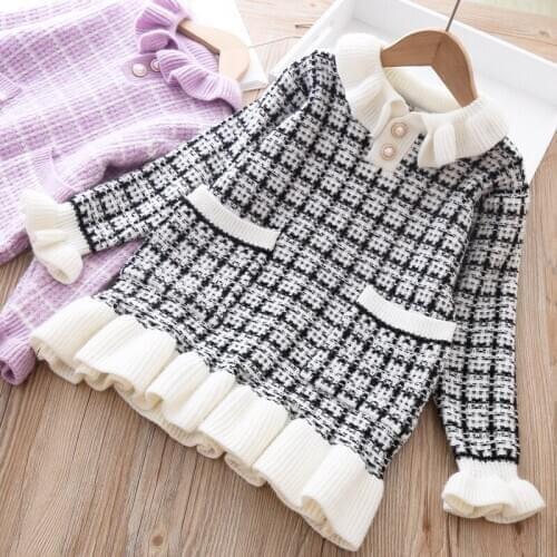 Newborn Girls Knitted Dress Bottoming shirt Infant Girl Pullover Child Warm Clothes Undershirts For Winter Autumn Dresses
