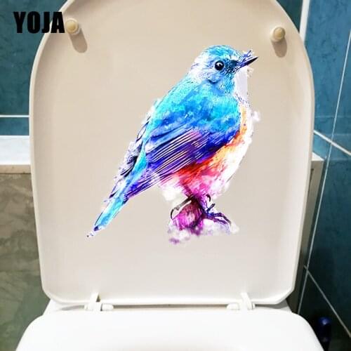 YOJA 20.2×23.5CM Colorful Cartoon Bird Living Room Wall Stickers Fashion Home Bathroom Toilet Decor T1-2857