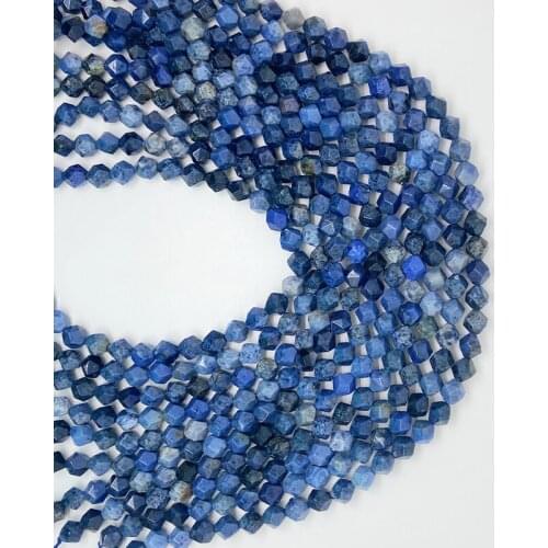 6/8/10mm High Quality Mixed Color Natural Dumortierite Gem Sun Stone Bracelet Jewelry Making DIY Loose Bead Cut Shape Gemstone