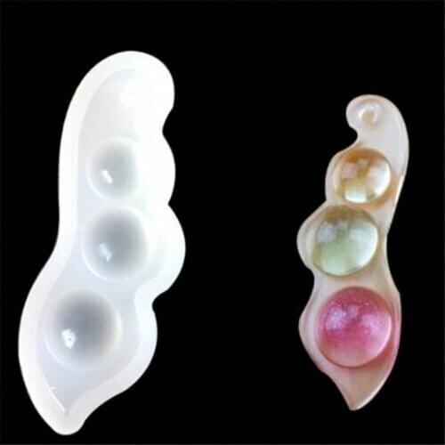 1PCS UV Resin Jewelry Liquid Silicone Mold Pea Pendant Shape Silicone Resin Mold Jewelry Making DIY Craft Handmade White