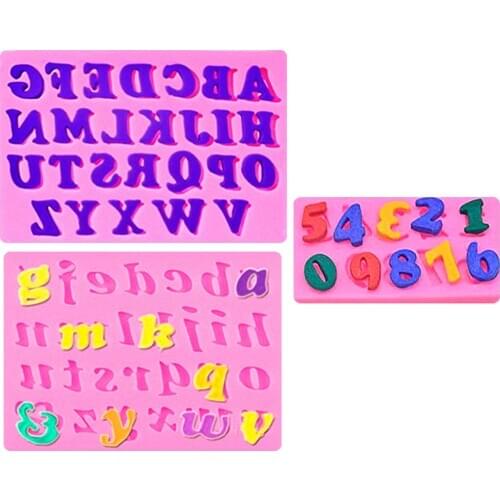 1 alphanumeric soft candy silicone mold, 3D chocolate baking soft candy food silicone mold plaster mold decoration