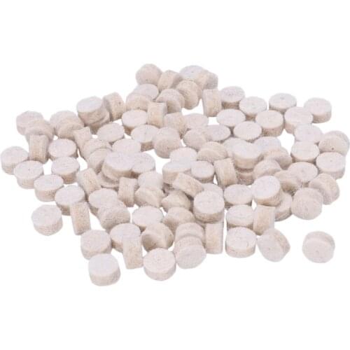 100pcs Wool Felt Polishing Buffing Round Wheel Tool + 2 Shank For Dremel Rotary