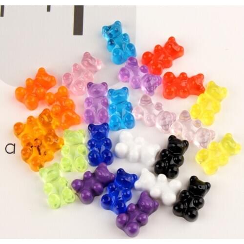 20-100Pcs Cute Bears Flat Back Planar Resin Color DIY Crafts Supplies Phone Shell Patch Arts Material Kids Toy Hair Accessories