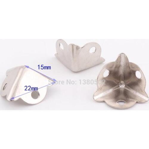 20pcs/lot 22*15mm Metal Silver Color Small Size Corner Brackets Corner Protector For Box Furniture hardware accessories