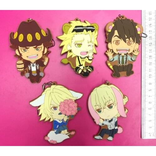 5pcs/lot TIGER&BUNNY Original Japanese anime figure rubber Silicone sweet smell mobile phone charms/key chain/strap 1024