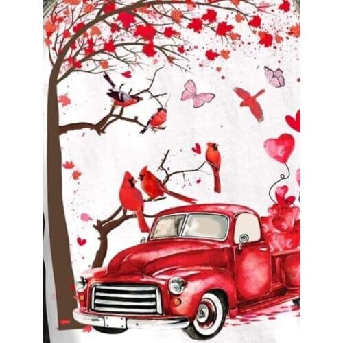 5D Full Round Diamond Painting DIY Comic Cartoon Birds Car Diamond Embroidery Mosaic Landscape Art Kits Home Decoration