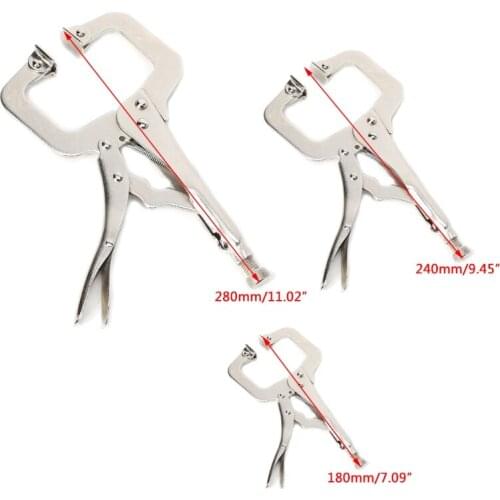 6"/9"/11" C Clamp Vise Grip Welding Locking Quick Pliers Round Wood Locator Clips W0YF