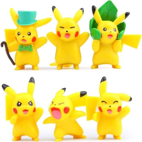 6pcs/lot TAKARA TOMY Pokemon Figure Toys PVC Pikachu Action Figures Model Collection Toy for Children Christmas Toys Gifts