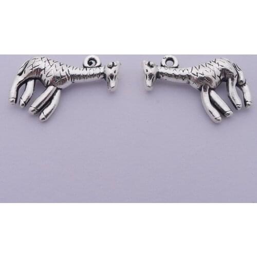 8 Pieces 15*23mm Antique Silver Color Tiny Giraffe Charms Necklace Earrings Pendant For Kids Jewelry Making Findings Gift