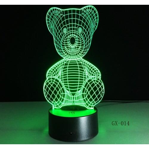 Cartoon Cute Bear Shape Acrylic LED Lamp 3D Baby Night Light Sleeping Lighting For Children Night Light Xmas birthday gift 14