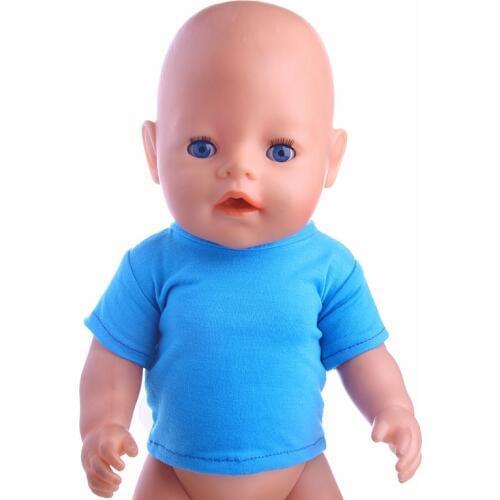 Doll Clothes Accessories Blue T-shirt Fit 18inch Doll&43cm zaps doll
