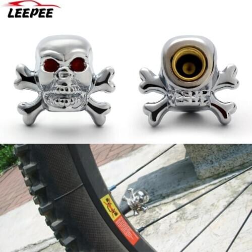 Car Styling Skeleton Skull Shaped Motorcycle Truck Wheel Rims Pressure Caps 4 Pcs/Set Stem Caps Tire air Valve