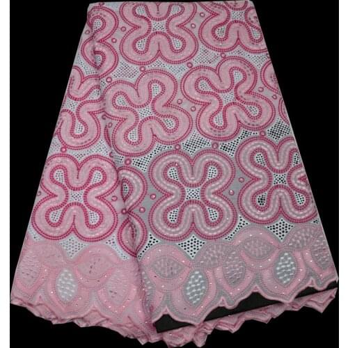 Free shipping (5yards/pc) High density African dry cotton lace fabric wonderful embroidery Swiss lace for party dress CLP49