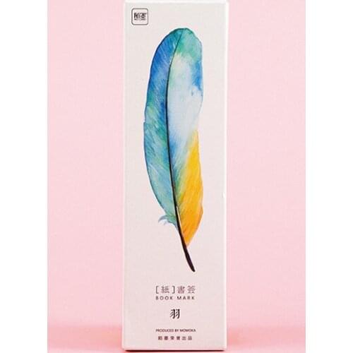Colorful feather paper bookmark(1pack=30pieces)
