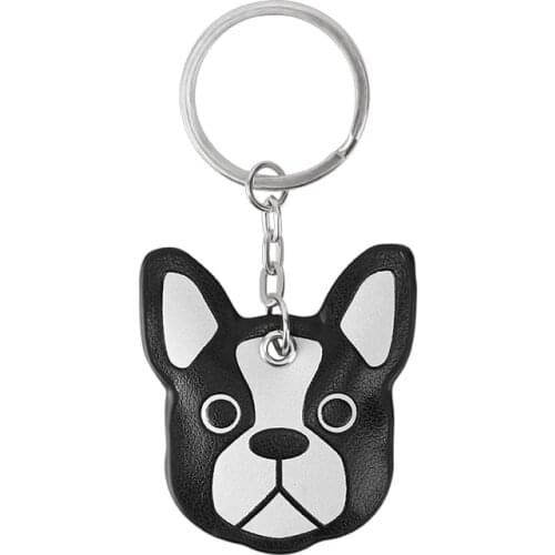 Double-face bulldog keychain for women PU key chain dog keychain key ring cute portachiavi chaveiro llaveros hombre bag charm