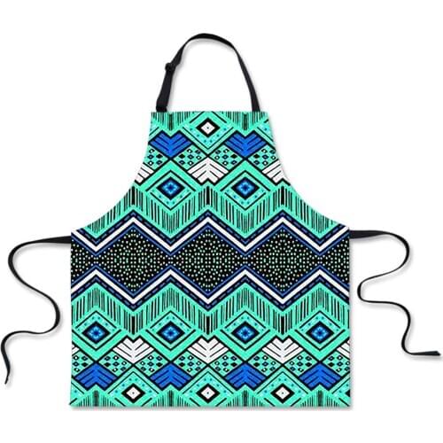 Ethnic Tribal BBQ Apron Funny Animal Space Cat Eat Pizza Design Cook Apron for Chef Women Men Sleeveless Aprons