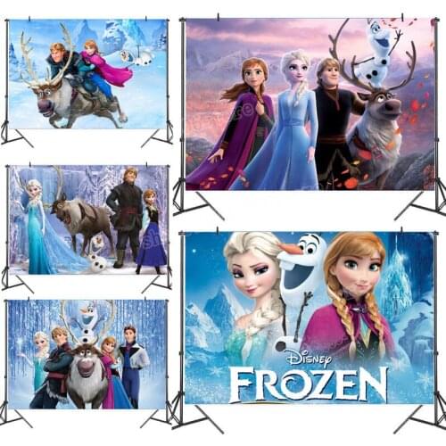Frozen backdrops disney backdrop phone Background Photography Props Party Backgrounds girl Kids Birthday Gifts Back Drops Cute