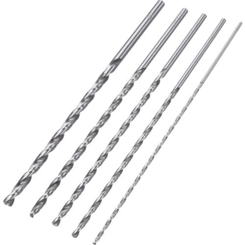 HSS Auger Twist Drill Bit 2-5mm Extra Long Straight Shank Drill Bit Set 160mm for Metal Wood DIY Power Tool Kits