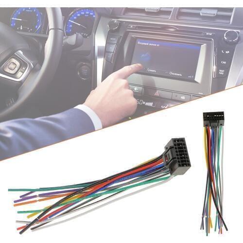 16cm Car Radio Stereo Wire Harness Plug Cable With 16 Pin Connector For Kenwood Meets EIA Color Codes Car Accessories