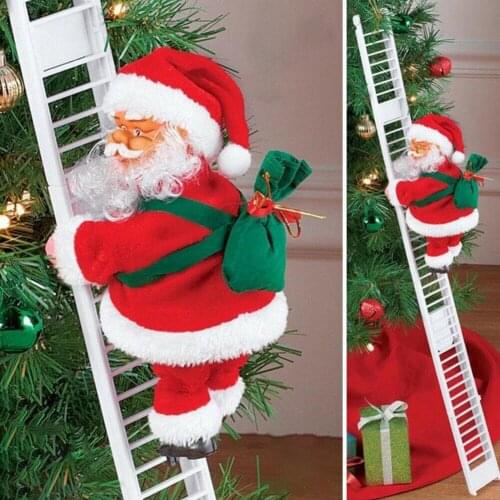 Creative Automatic Electric Ladder Music Santa Kids Toy Christmas Gift Decor lovely gift for kid