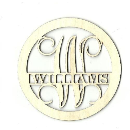 Circle Monogram - Personalized Laser Cut Out Unfinished Wood Shape