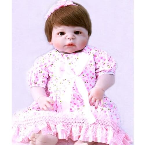 22" bebe alive reborn babies dolls full body silicone reborn girl dolls children bathe toys gift realista bonecas reborn