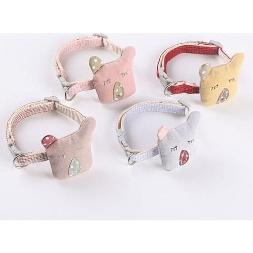 Cute Cat Collar Adjustable Plaid Plastic Buckle D-ring Dog Collars For Small Pet Personalized Cartoon Cats Necktie Pet Supplies