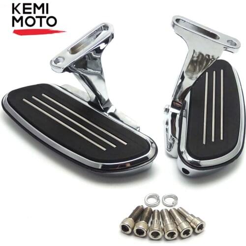 KEMIMOTO Motorcycle Passenger Floorboards D-shaped for Touring Electra Glide Street Glide Road Glide Road King 1993-2020 Chrome