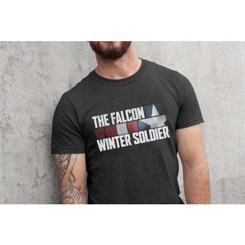 The Falcon and The Winter Soldier Man Shirt Funny TV Play Printing Mens Tops Shield Graphic Casual Tee Men Classical T-shirt