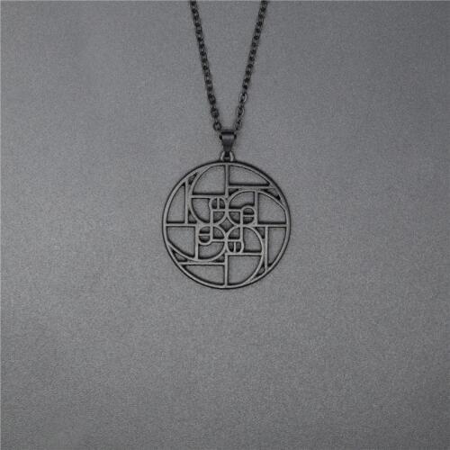 New Fibonacci spiral in a circle - Golden spiral - golden ratio - geometry gift - science pendant necklace graducation gift