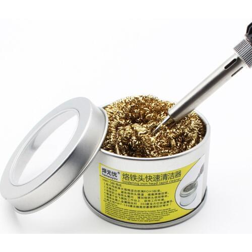 Iron Cleaner Welding Soldering Solder Iron Tip Cleaner Remove Tin with Insulation Pad Cleaner Brass Wire Sponge Balls hot sale