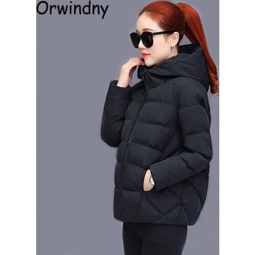 Autumn Winter Warm Parkas Students Hooded Solid Jackets Winter Women 2021 New Slim Fashion Coats Female Outerwear Tops Orwindny
