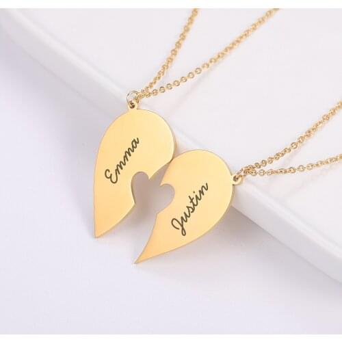 2Pcs Personalized Couples Keychain Valentine Anniversary Gift Boyfriend Girlfriend Heart KeyChain Man Women Key Chain Love Gifts