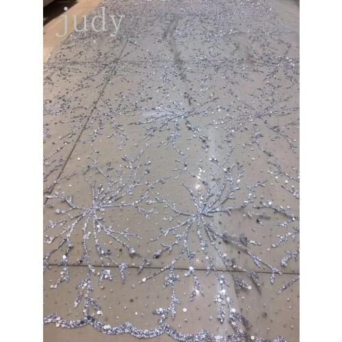 Flash powder HL336# Silver glitter powder mesh and sequined wedding dress for bridal wedding dress/sawing
