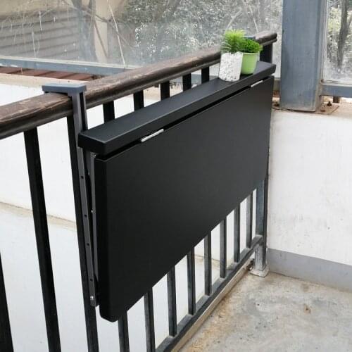 Railing folding table balcony flower rack hanging space-saving bar counter customized window guardrail hanging table