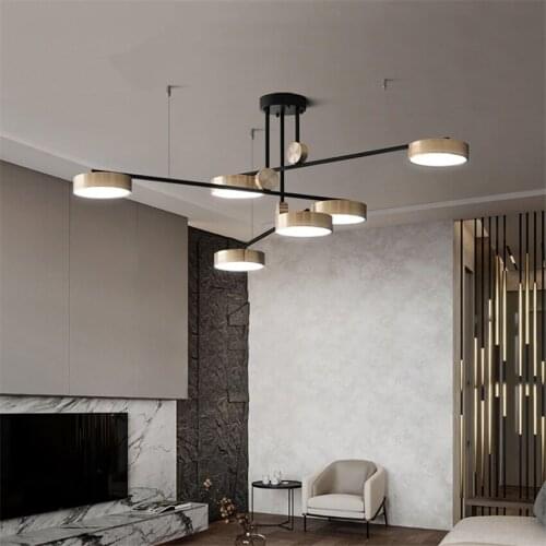 Post Modern Cookie Chandeliers Lights Ins Living Room Pendant Lamps Hotel Golden Restaurant Rotating Light Luxury Luminaires