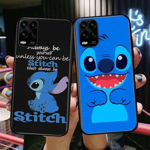 Stitch Couple cartoon Phone Case For XiaoMi Redmi Note 11 10 9S 8 7 6 5 A Pro T Y1 Anime Black Cover Silicone Back Pre style cov
