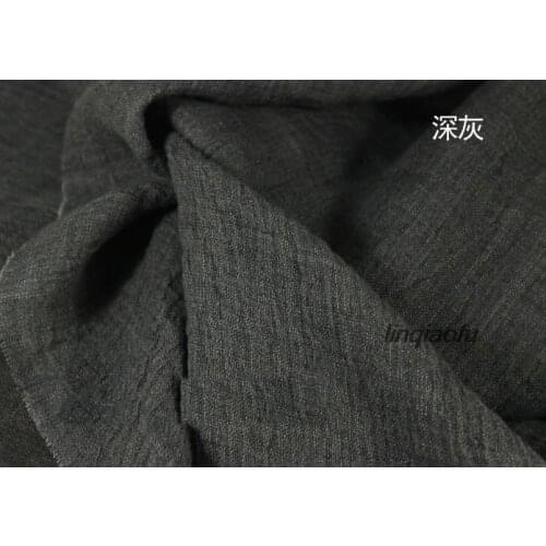 Super popular retro literary wrinkle pure linen yarn-dyed high-quality clothing fabric