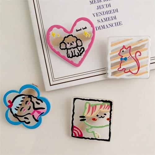 Lovely Colorful Heart shaped cartoon animal duckbill clip Hairpin Cub Hairpin Little Clip For Children Hair Clip