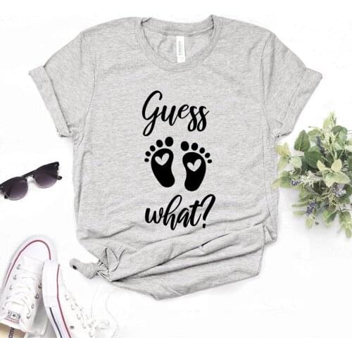 Women Tshirt Hipster Funny T-shirt Gift Lady Yong Girl Top Tee Guess What Foot Print Print
