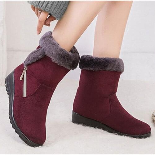 Women Boots Winter Warm Plush Ankle Snow Boots Women Shoes Fashion Zipper Womens Winter Boots Plus Size Zapatos Mujer Dropship