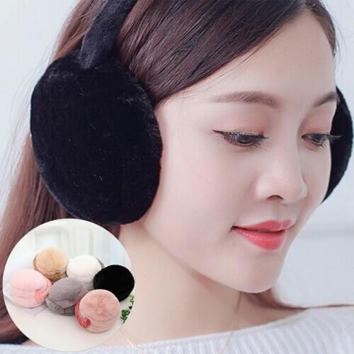 Winter Outdoor Foldable Warm Plush Solid Color Earmuffs Earcap Earlap Cover Women Ear Cover Protector Soft Earmuff Ear Care