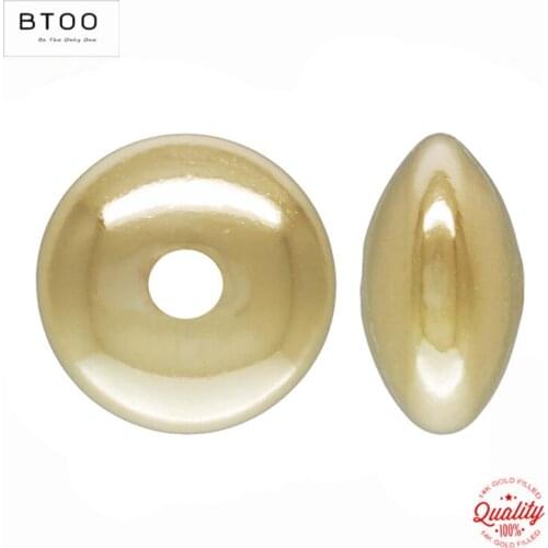 100% 14K Gold Filled Saucer Bead Gold Beads for Jewelry Making Handmde DIY Accessories Gold Jewelry Findings Seed Beads