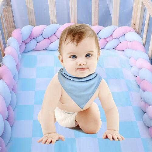 1Pcs 2M Baby Handmade Nodic Knot Newborn Bed Bumper Long Knotted Braid Pillow Baby Bed Bumper Knot Crib Infant Room Decor