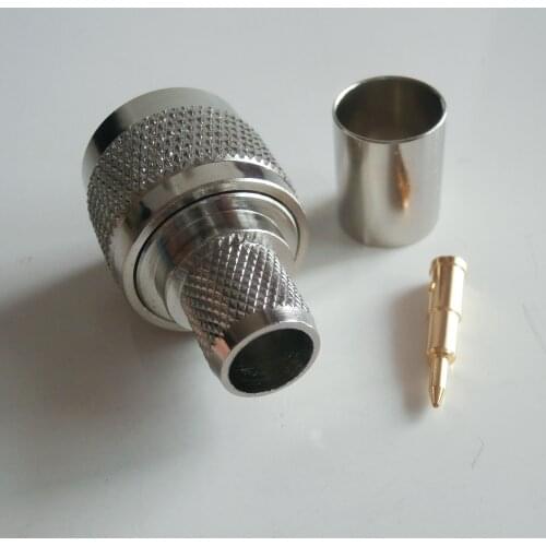 1 Pcs RF Coax Connector Socket N Male Crimp for LMR400 RG8 RG213 RG214 7D-FB Plug RF Coaxial Straight Nickel plated