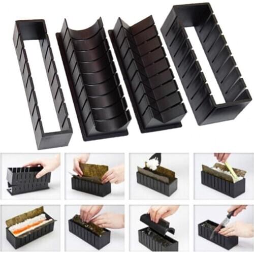 10Pcs Sushi Maker Rice Mold Roll Mould DIY Sushi Mold Round Heart Shaped Rice Ball Maker Cooking Tools Kitchen Tools