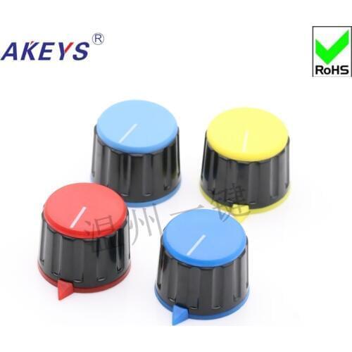 10 pcs KN21-16-Y-6.0 Plastic Color Knob Band Switch Bakelite Knob Potentiometer Knob Hat